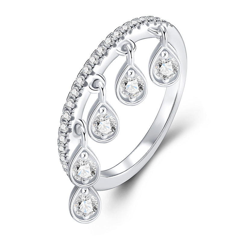 Moissanite Dangling Ring