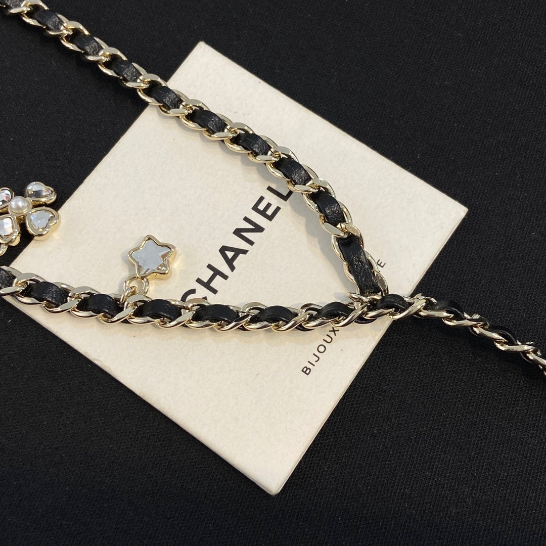 Chanel Black Leather Waist Band