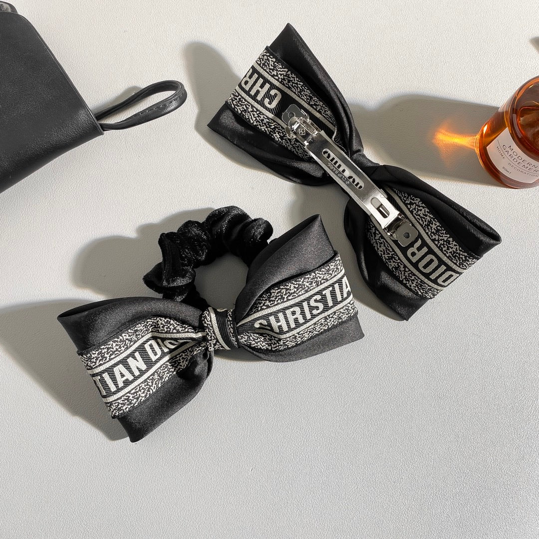 Dior Black White Bowknot Hair Accessory