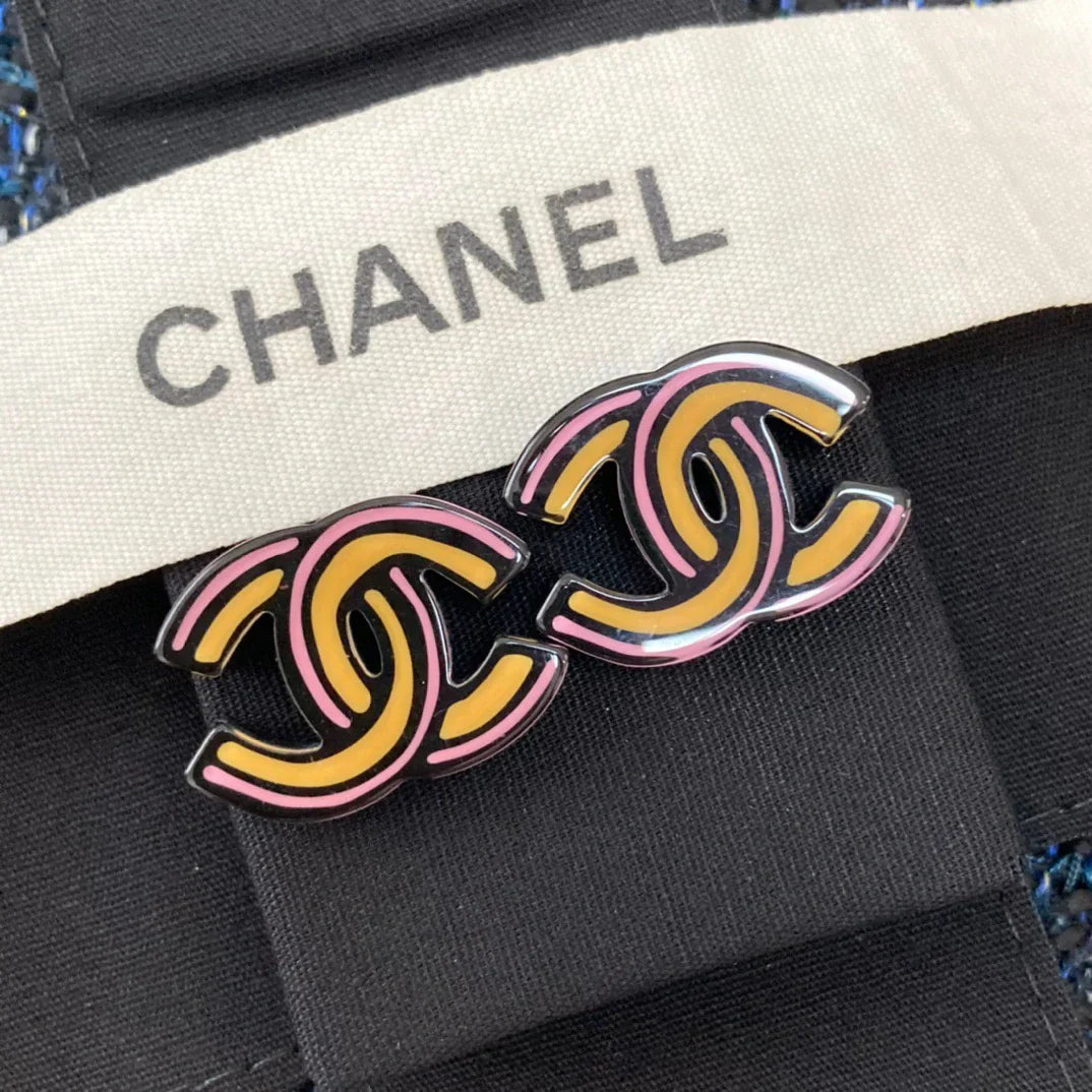 Chanel Color Strip Earrings