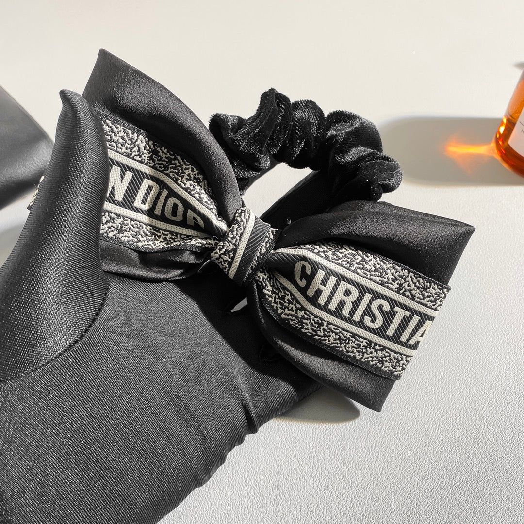 Dior Black White Bowknot Hair Accessory