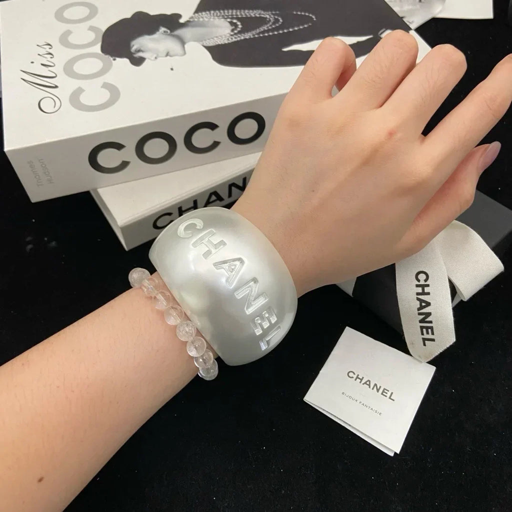 Chanel White Bangle