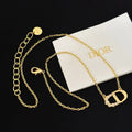 Dior Half Pearl Letter Necklace